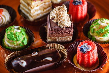 french pastries on the Christmas catering table