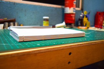 Part of the process of making a notebook