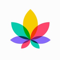 Cannabis or hemp colorful logo