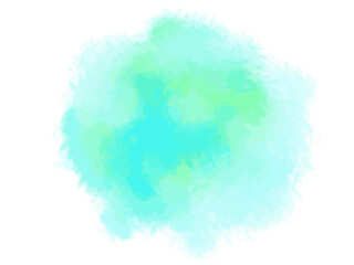 Colorful digital spot on isolated white background. Colored aquarelle sample. Hand drawn watercolour splotch. Paint and ink smudges