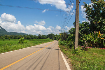 empty road and blue sky