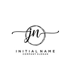 JN Beauty vector initial logo, handwriting logo.