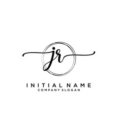JR Beauty vector initial logo, handwriting logo.