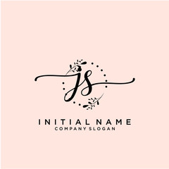 JS Beauty vector initial logo, handwriting logo.