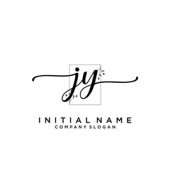 JY Beauty vector initial logo, handwriting logo.
