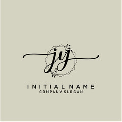 JY Beauty vector initial logo, handwriting logo.