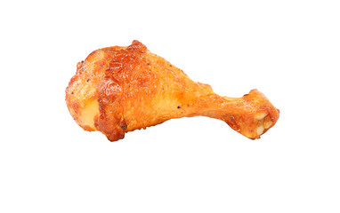 .roasted chicken shatters isolated on white background with clipping path..