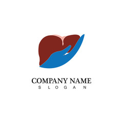 vector liver icon flat logo