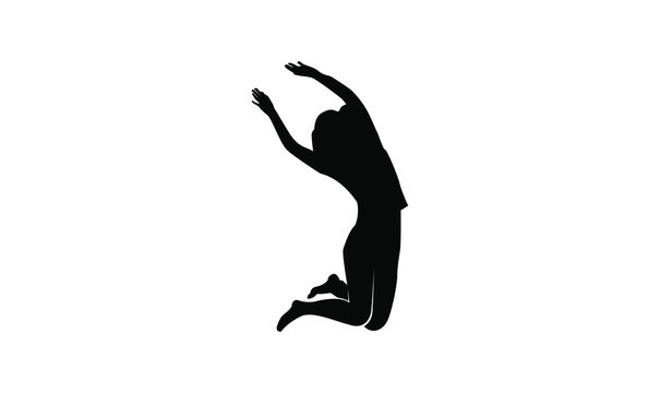 young people jump fun logo icon design vector