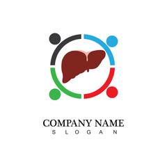 vector liver icon flat logo