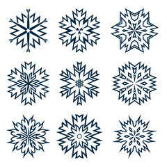 Collection of snowflake icons.