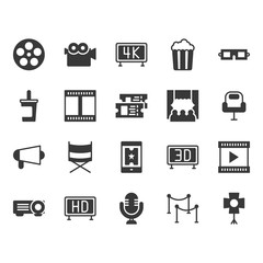 Cinema icon set.Vector illustration