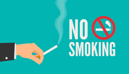 no smoking man hand holding cigarette and sign © tarikdiz
