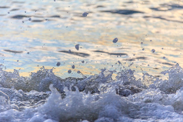 Singapore - SEPTEMBER 30, 2016: Water and waves at Sentosa Beach