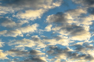 cloudy sky at dawn early autumn morning