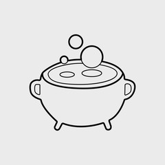 Witch cauldron icon. EPS vector file