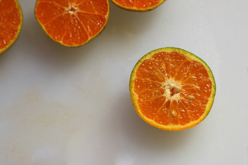 Close up half of fresh orange.