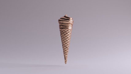 Bronze Ice Cream Swirl 3d illustration 3d render