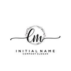 LM Beauty vector initial logo, handwriting logo.