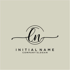 LN Beauty vector initial logo, handwriting logo.