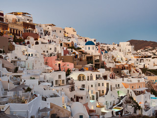 Old white town located on rocks