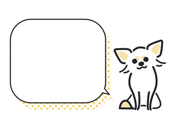 犬　ポーズ　表情　１匹　吹き出し　チワワ