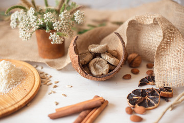 Home-made sweets, sugar free. Diet dessert for a healthy diet and diabetics. Candy made from natural ingredients.