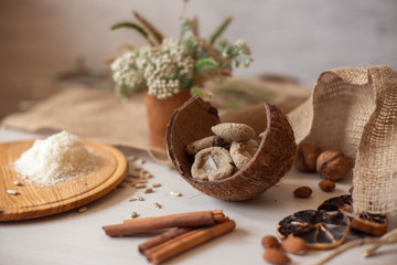 Home-made sweets, sugar free. Diet dessert for a healthy diet and diabetics. Candy made from natural ingredients.