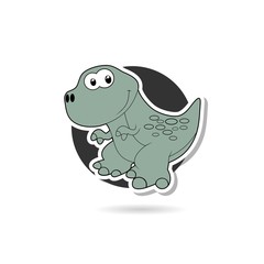 Cute dinosaur icon on white background