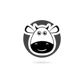 Cute Cow icon isolated on white background