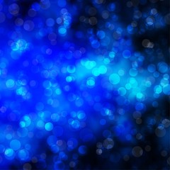 Dark BLUE vector background with bubbles.