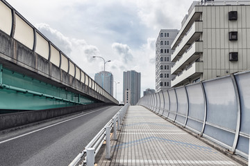 Abstract futuristic city landscape