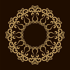 Circular ornament for design in oriental style. Vector illustration