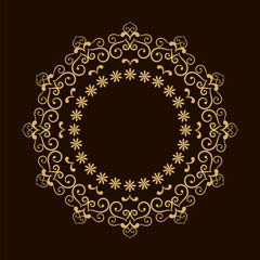 Circular ornament for design in oriental style. Vector illustration