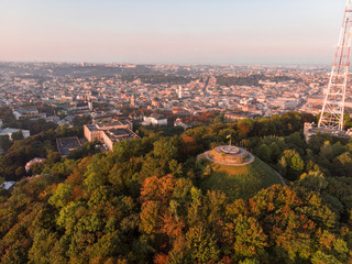 aerial view of high castle city park