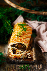 mushroom wellington with wild Mushroom .style vintage