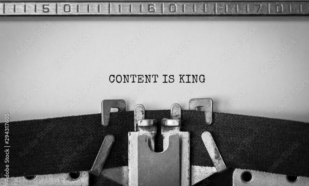 Poster text content is king typed on retro typewriter