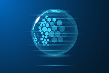 digital abstract background connect or digital science molecular structure.