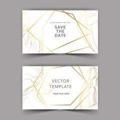 Vector Summer beach seashell tropical elements. Golden engraved ink art. Wedding background card decorative border.
