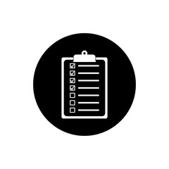Checklist Icon. Rounded Button Style vector EPS.