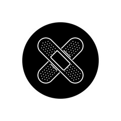Adhesive plaster Icon. Rounded Button style vector EPS.