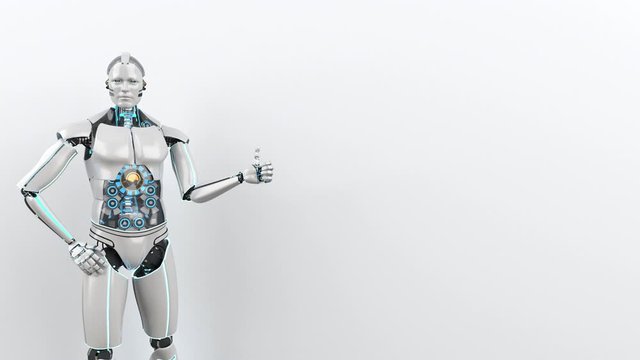 Humanoid Robot Teacher 4k video animation