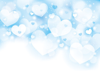 ハート キラキラ 背景 水色 Wall Mural Wallpaper Murals メガネ