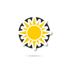 Sun Icon isolated on white background