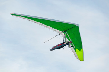 Fototapeta na wymiar Hang glider wing silhouette.