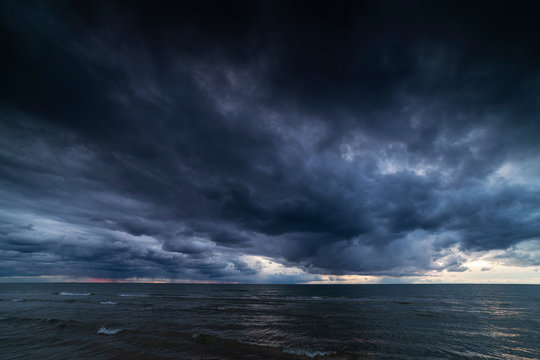 Dark clouds over Baltic sea.