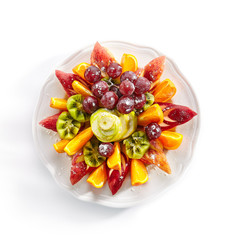 Fruit Plate with Orange Wedges, Apple, Grapes, Kiwi and Pear