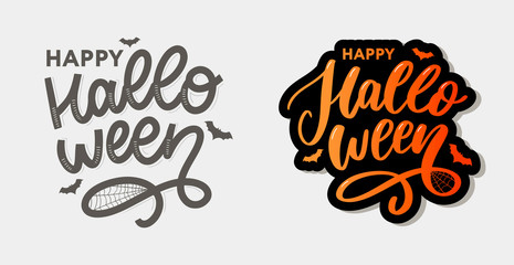 Happy Halloween Text Banner, Vector lettering calligraphy