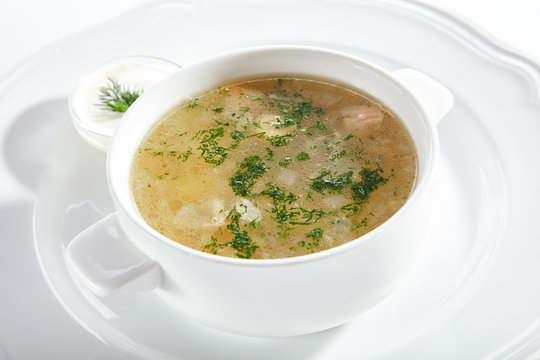 White Fish Mix Soup with Cod, Pike, Perch and Sea Bass
