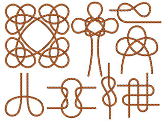 Set of nautical knots.